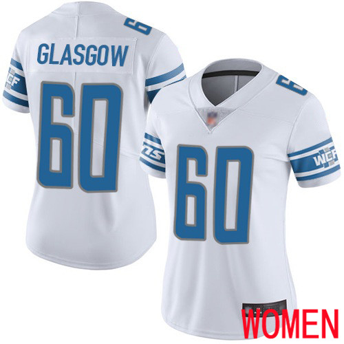 Detroit Lions Limited White Women Graham Glasgow Road Jersey NFL Football 60 Vapor Untouchable